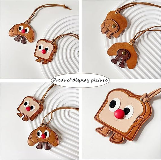 Bread Bag Charm, Cute Food Charm for Handbags Bag Purse Accessories PU Key Charms